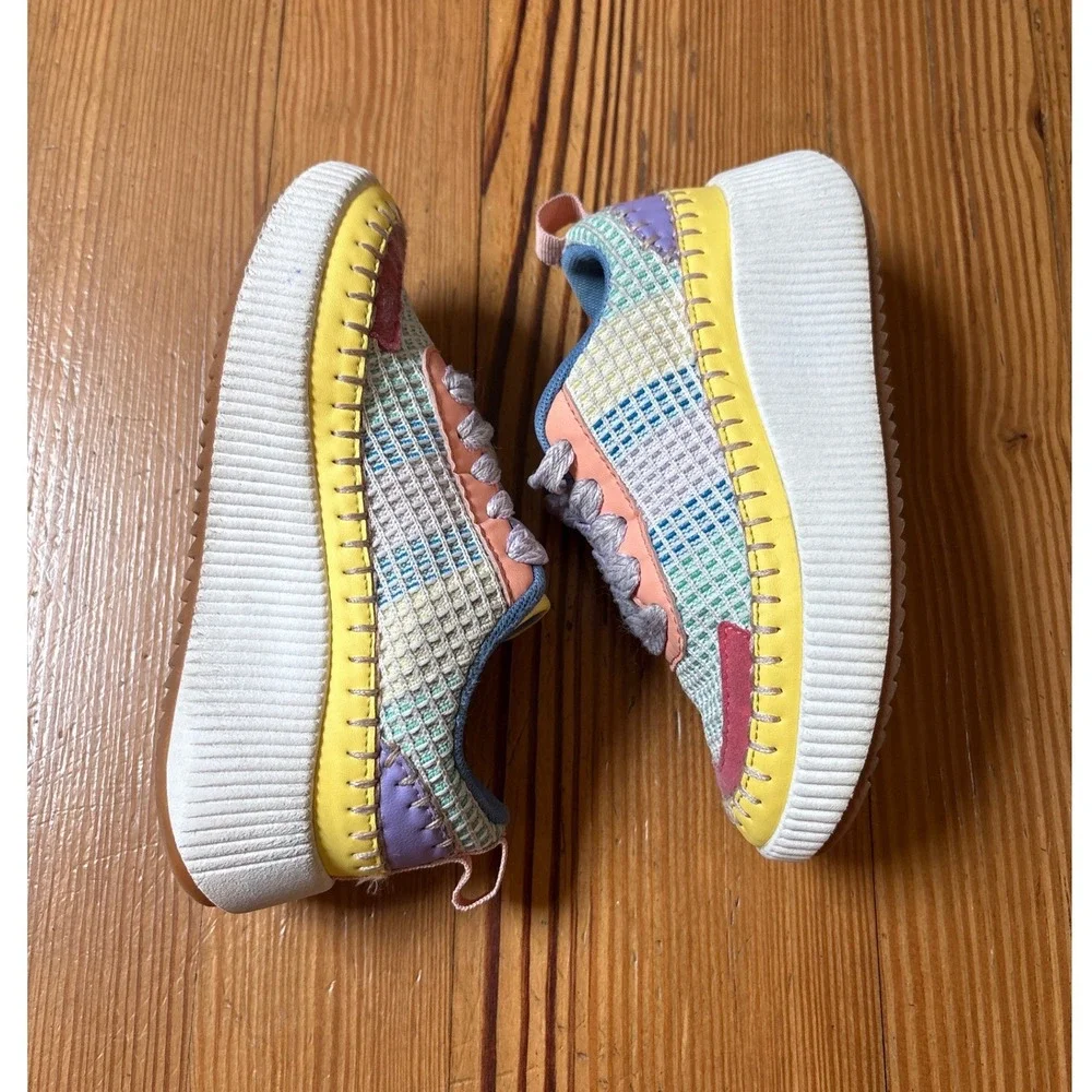 Link Platform Sneakers‎ Kids Multi-Color Woven Whipstitch Chunky SIZE 1